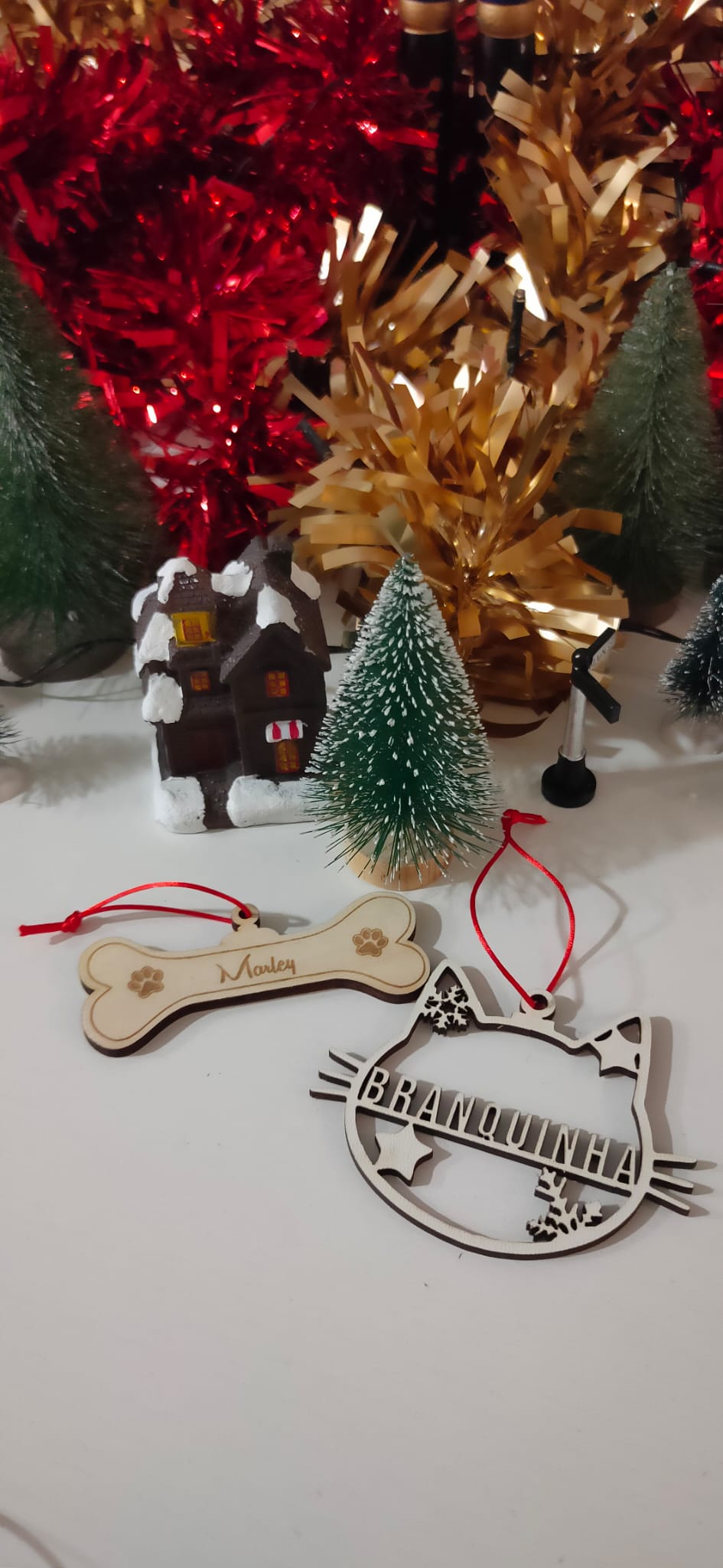 Bola Natal Madeira - Animais estimação