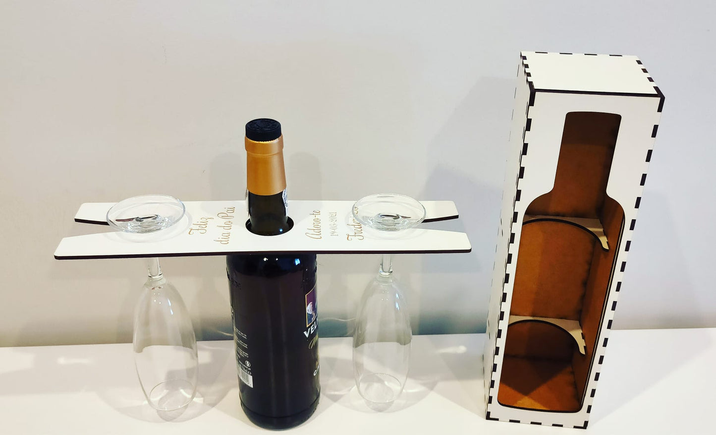 Wine Box with Cup Holder