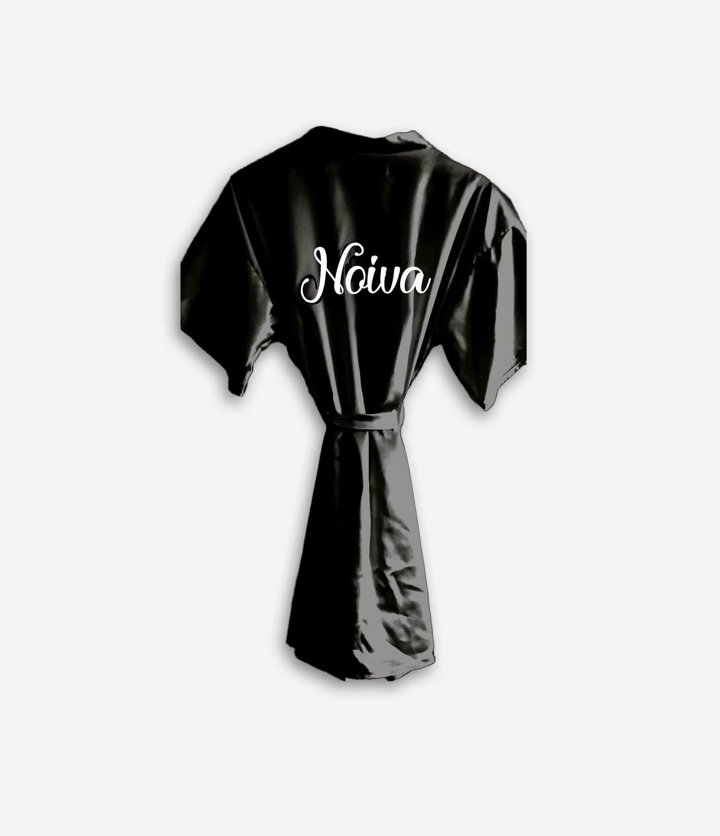 Robe de Cetim Preto - Beija-Flor