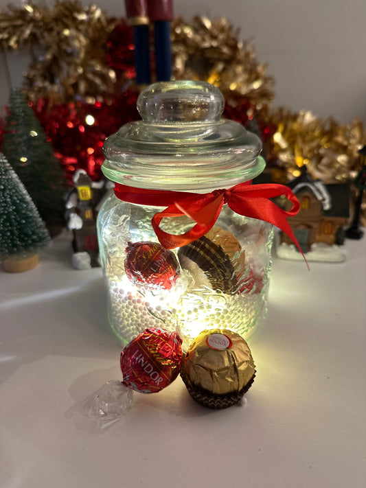 Frasco de Vidro com Chocolates