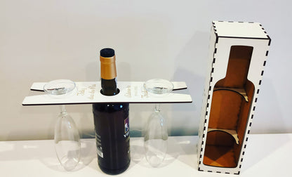 Caixa de Vinho com suporte para Copos