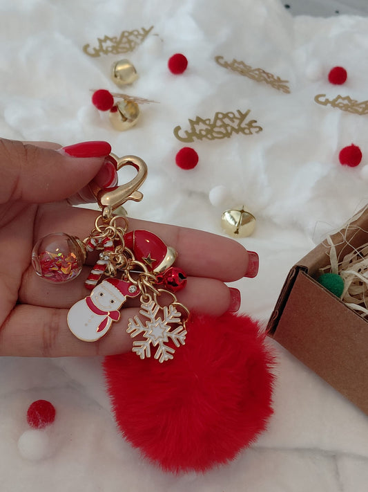 Porta-chaves Pompom Natalício