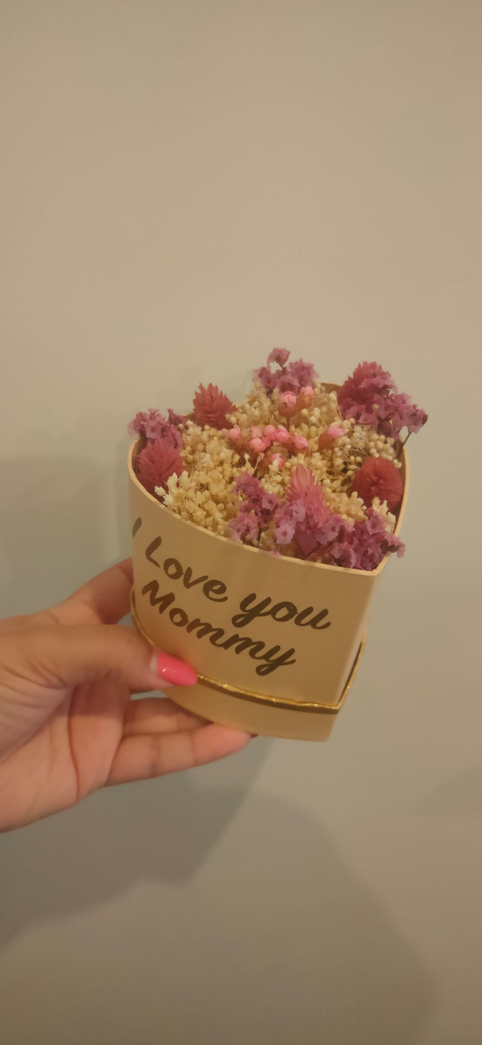 Flores secas - Box Coração