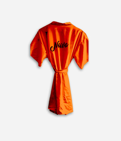 Robe de Cetim Laranja - Beija-Flor