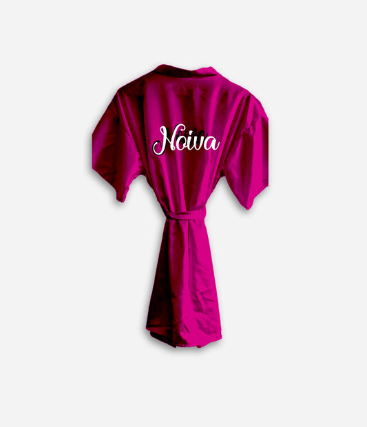 Robe de Cetim Rosa Choque - Beija-Flor